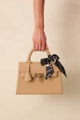 Same Time Tomorrow Tan Faux Leather Structured Handbag