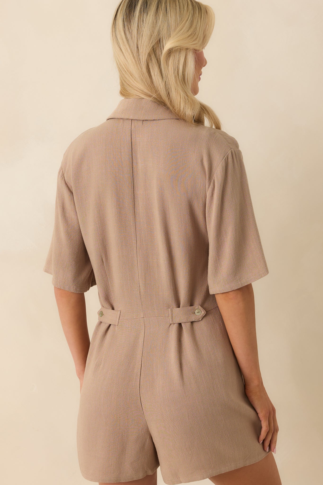 Z Supply Tan Marcell Button Up Romper
