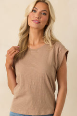 Z Supply Tan Cotton Camino Slub Tee