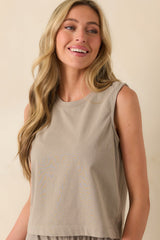 Z Supply Taupe Sloane Cotton Jersey Tank