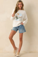 Z Supply Ivory Cotton Grounded Sunday Sweatshirt