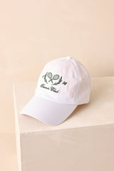 The Tennis Club 1998 White Embroidered Cotton Baseball Cap