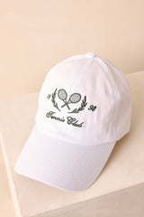 The Tennis Club 1998 White Embroidered Cotton Baseball Cap