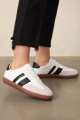 Runaway Love White & Black Retro Sneakers