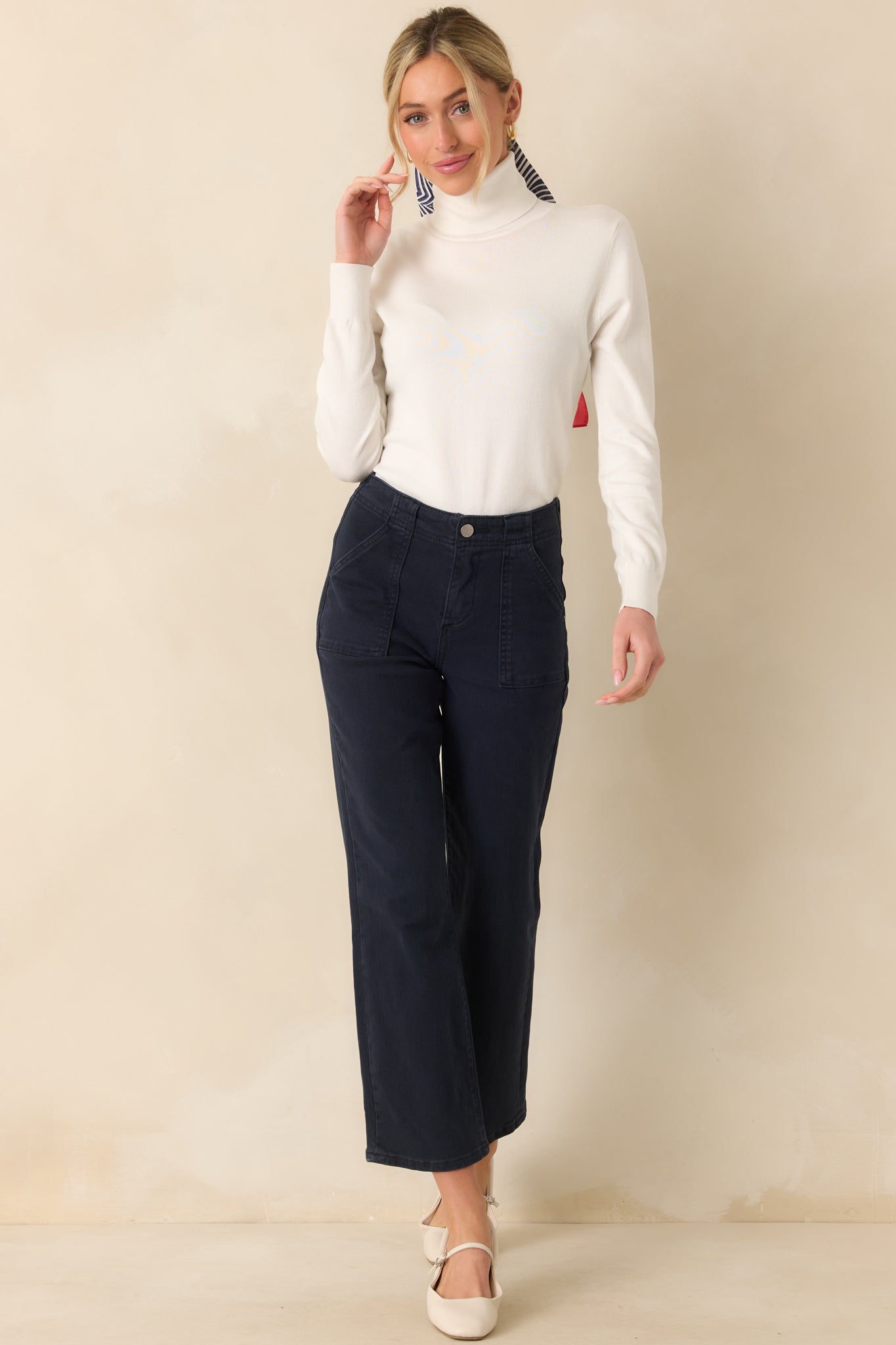 Comfortable Charm Ivory Turtleneck Sweater
