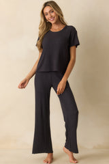 Z Supply Black Dawn Smocked Rib Pants