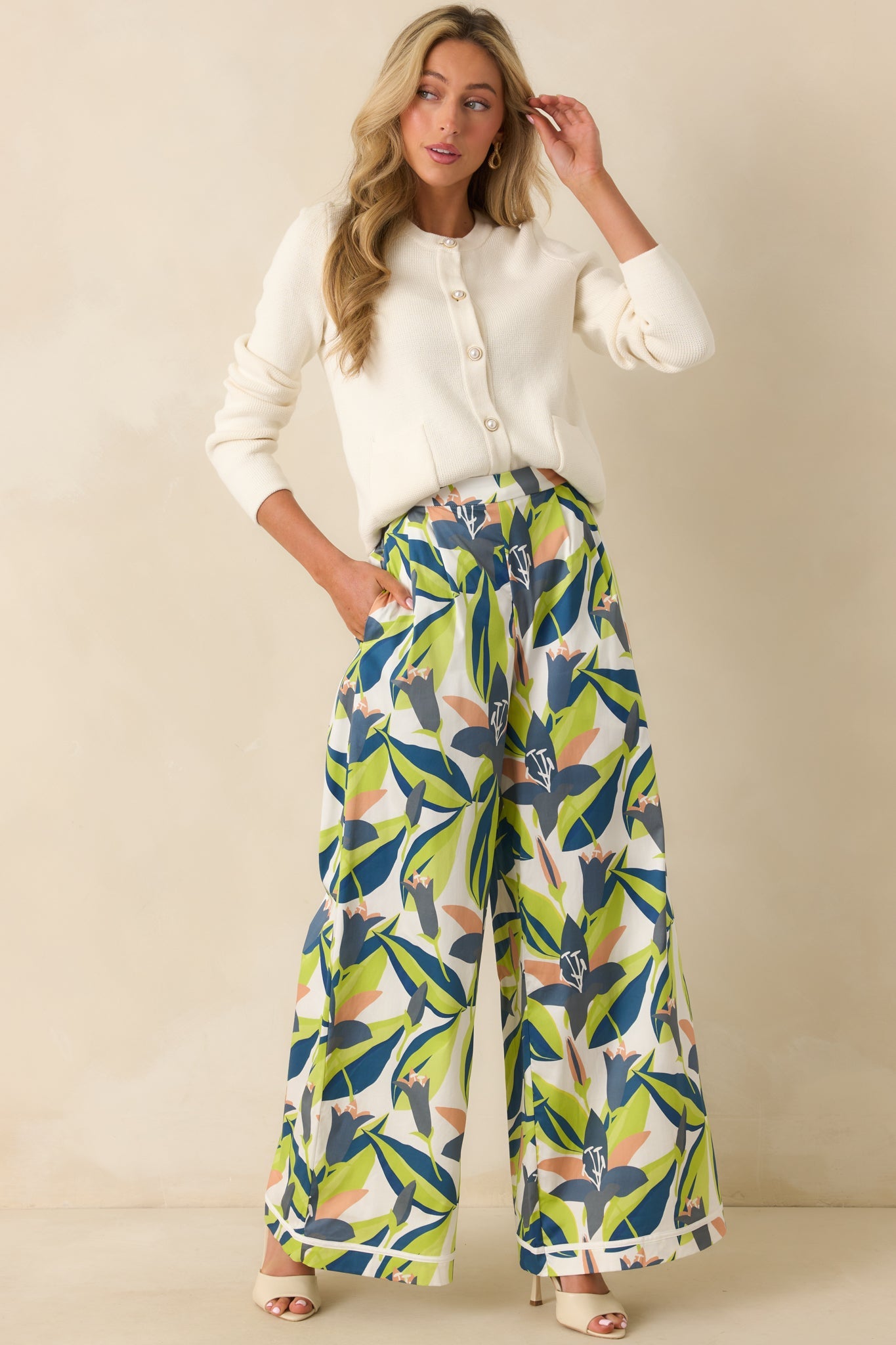 Prosperina Barrett Multi Floral Print Cotton Pants