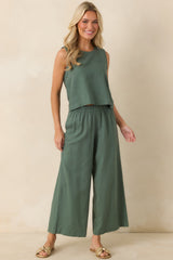 Z Supply Sloane Everglade Green Linen Tank