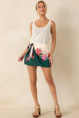 Z Supply Lorna Kiwi Teal Multi Floral Mini Skirt