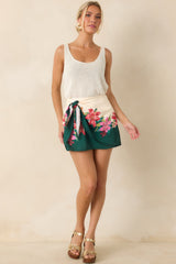 Z Supply Lorna Kiwi Teal Multi Floral Mini Skirt