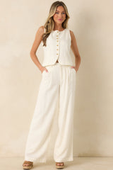Z Supply Overlook Ivory Linen Pants
