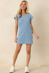 Z Supply Tate Washed Indigo Cotton Jersey Denim Mini Dress