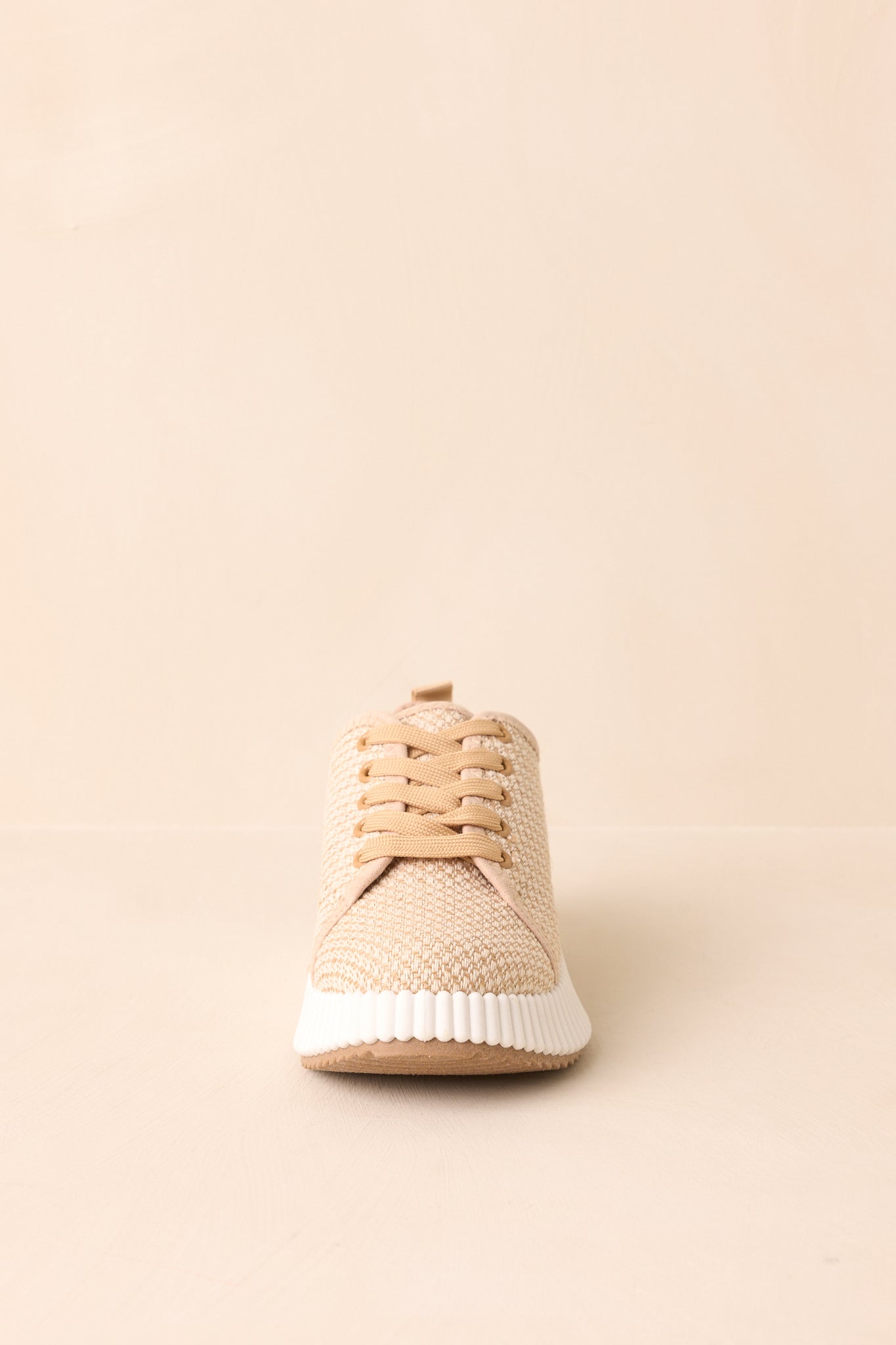 Life In The Fast Lane Tan Woven Platform Sneakers