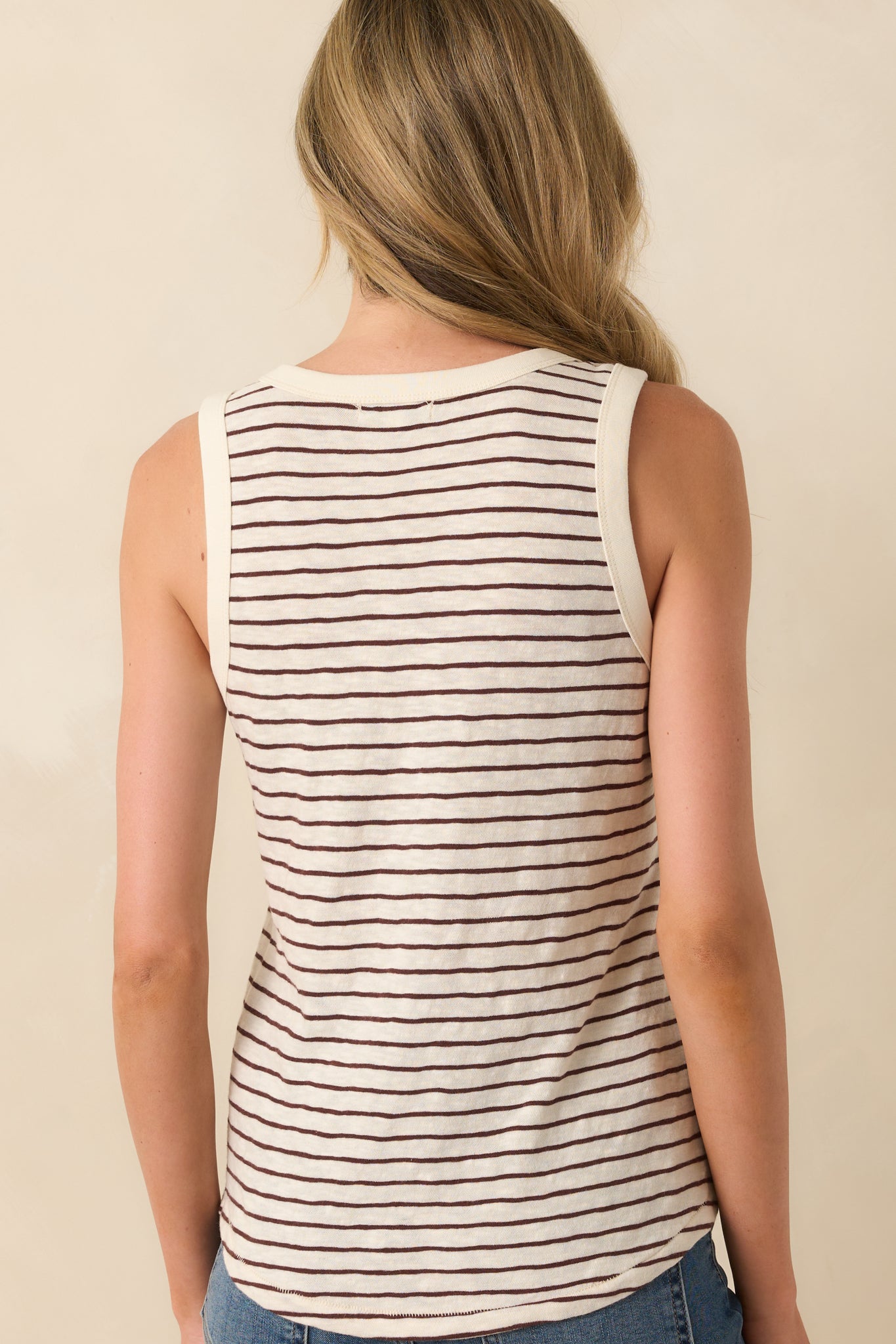 Z Supply Brown Cotton The Perfect Striped Tank