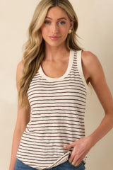 Z Supply Brown Cotton The Perfect Striped Tank