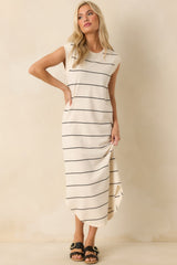 Z Supply Ivory Calabasas Striped Midi Dress