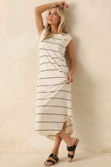 Z Supply Ivory Calabasas Striped Midi Dress