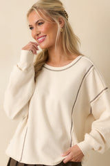 Z Supply Ivory Cotton Fan Club Sweatshirt