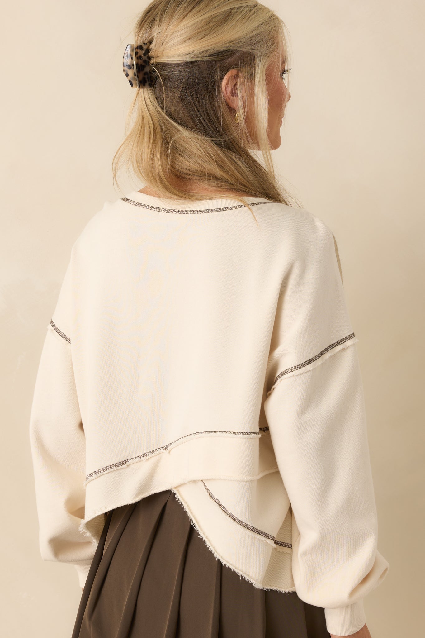Z Supply Ivory Cotton Fan Club Sweatshirt