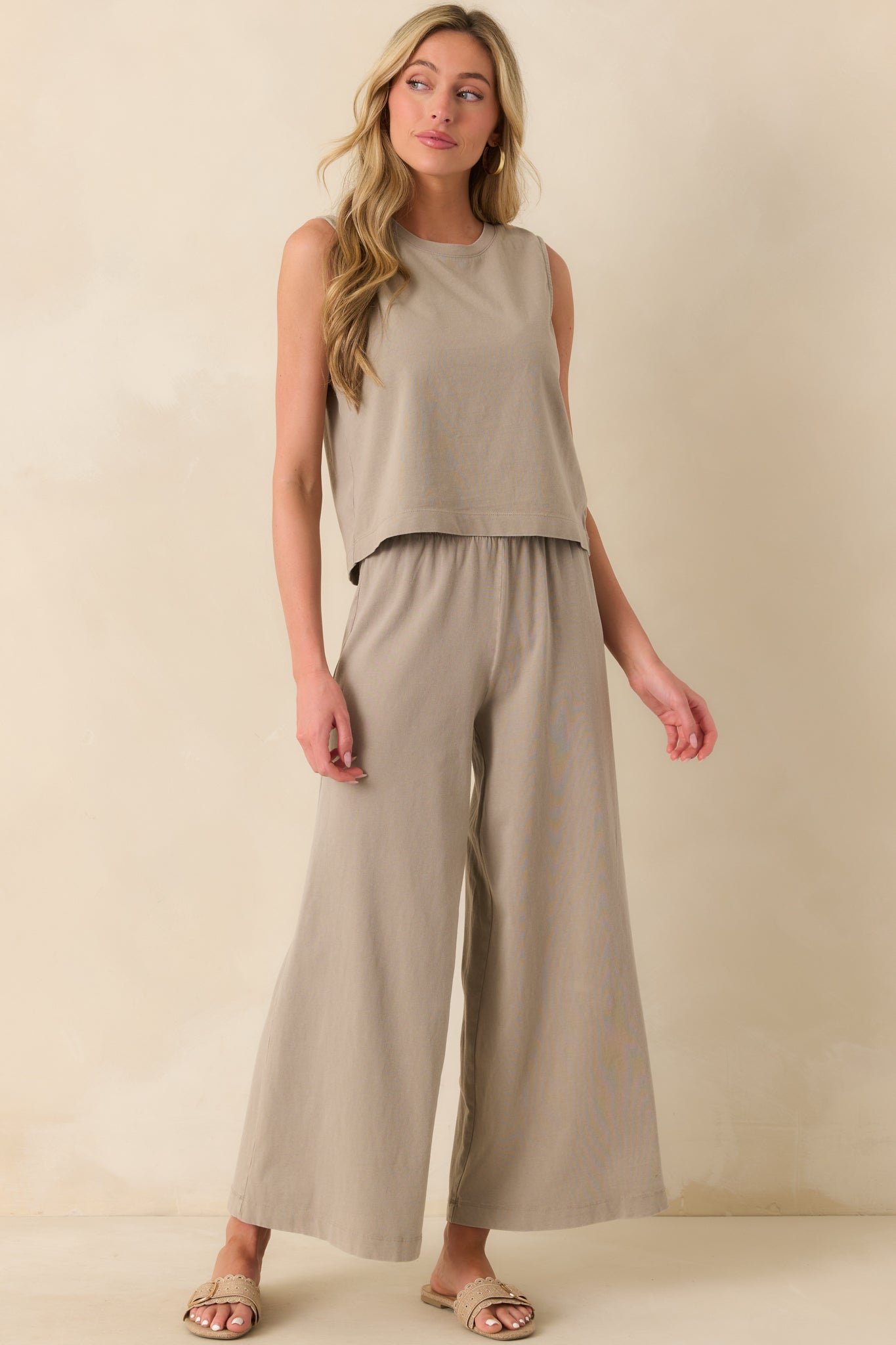 Z Supply Taupe Cotton Scout Jersey Pants